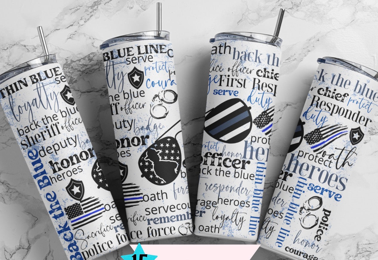 Honor police officers tumbler
