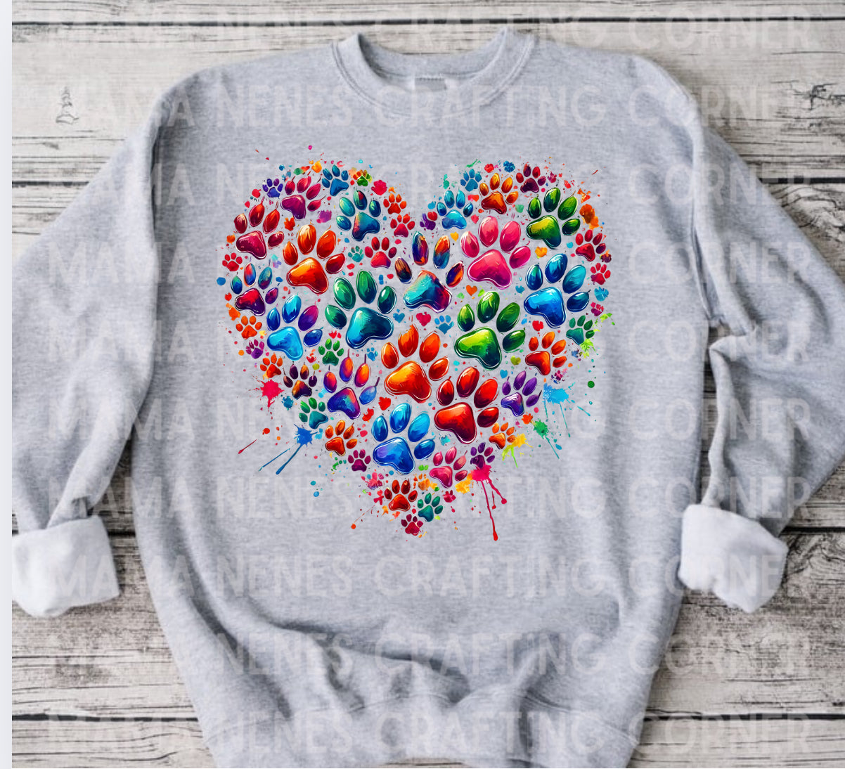 Colorful paw prints