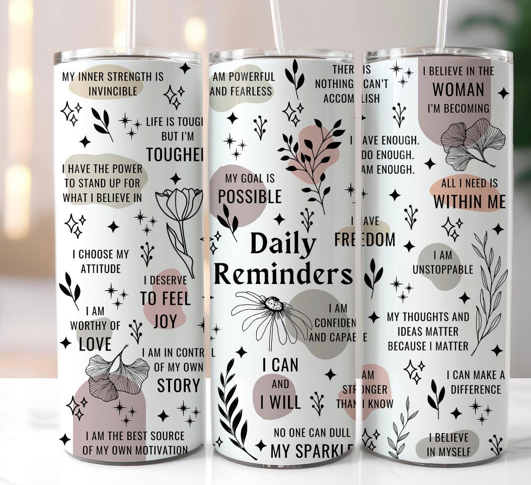 Daily Reminders tumbler