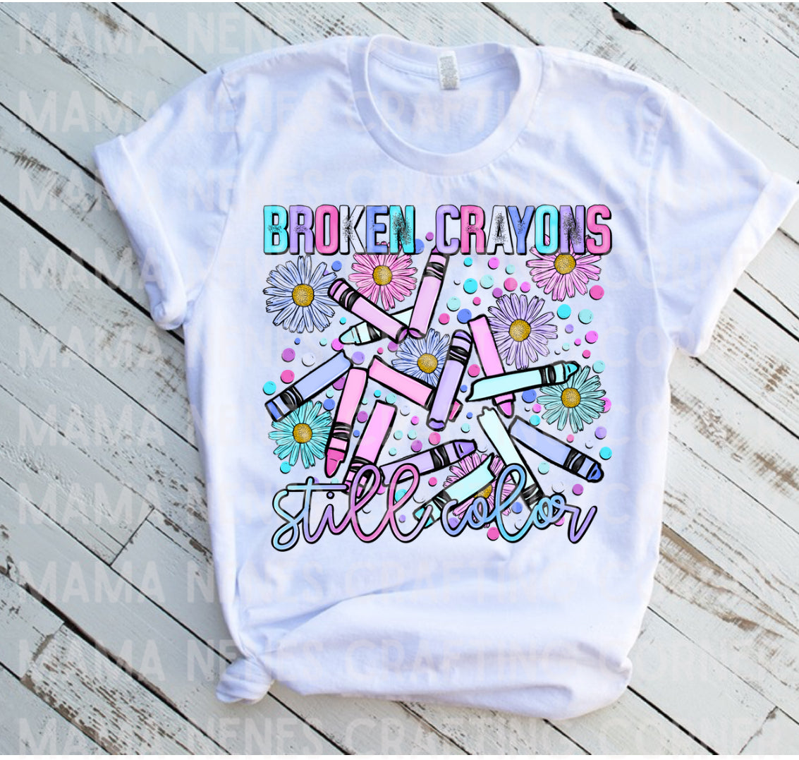 Broken crayons still color