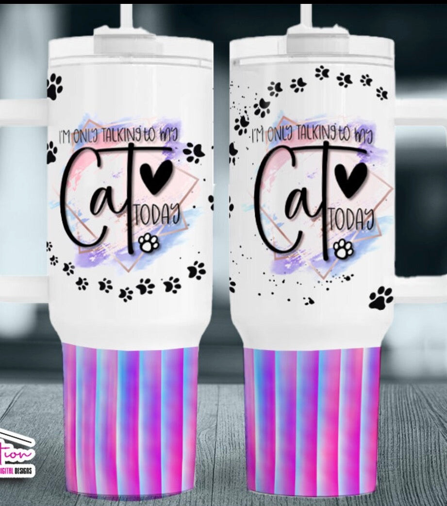 Only talking to my cat today tumbler (read description)