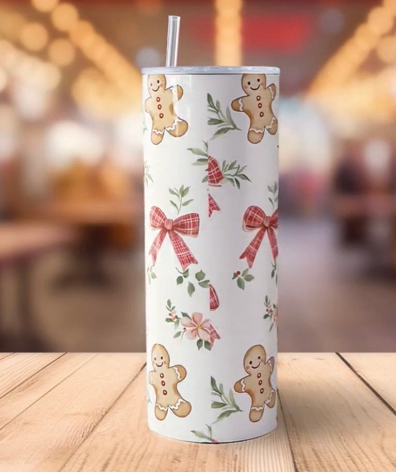 Gingerbread bows tumbler