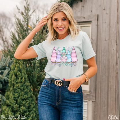Merry & bright pastel Santa trees