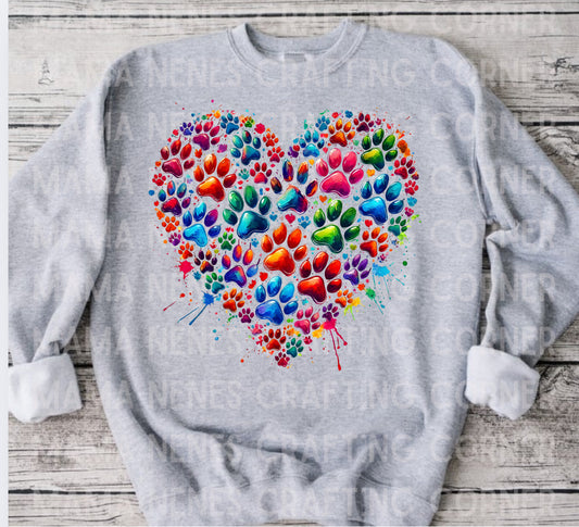 Colorful paw prints