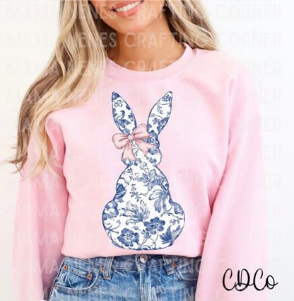 Blue floral bunny