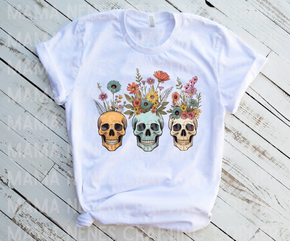 Wildflower skull planters