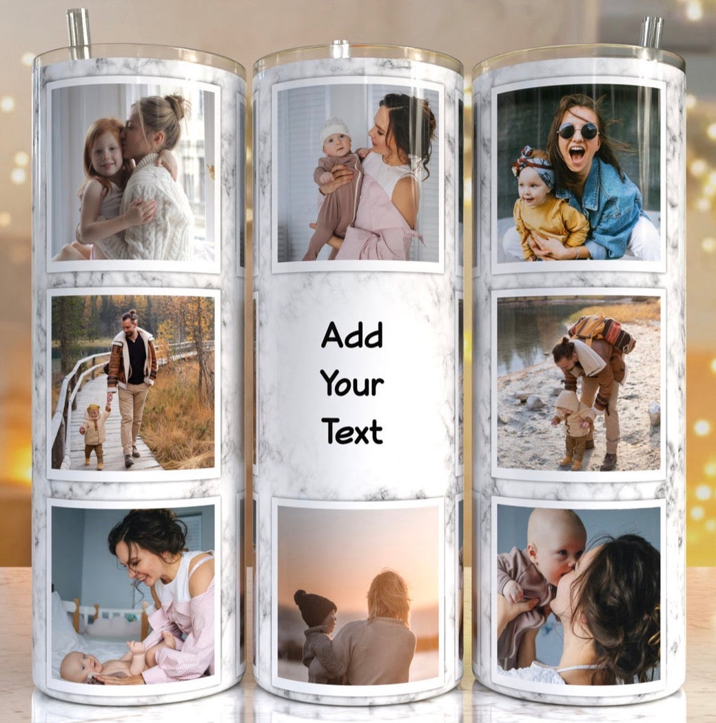 Custom photos collage tumbler (email photos)
