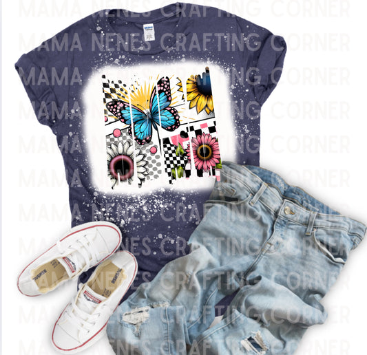 Floral butterfly collage