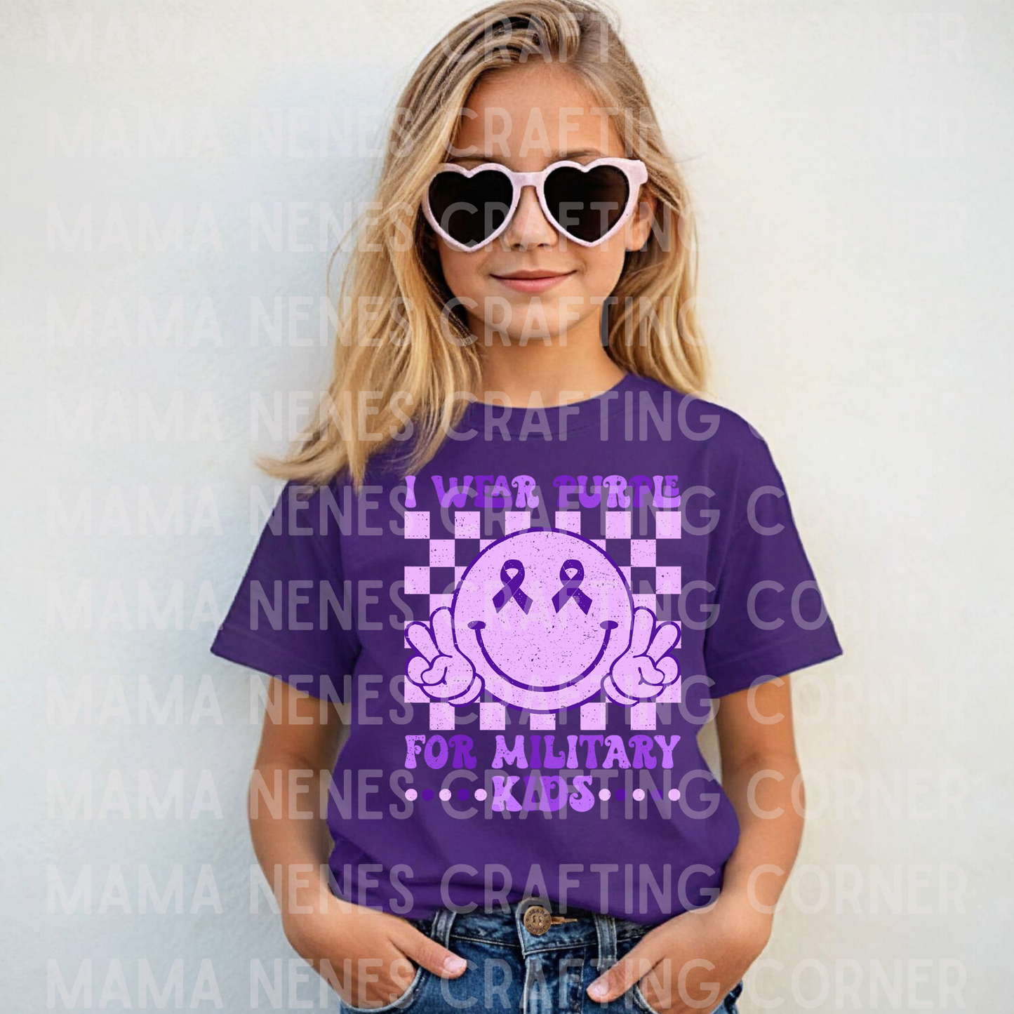 I wear purple for military kids