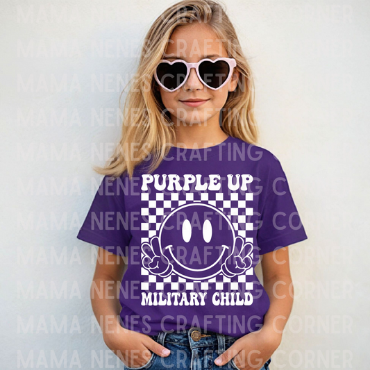 Purple up happy face