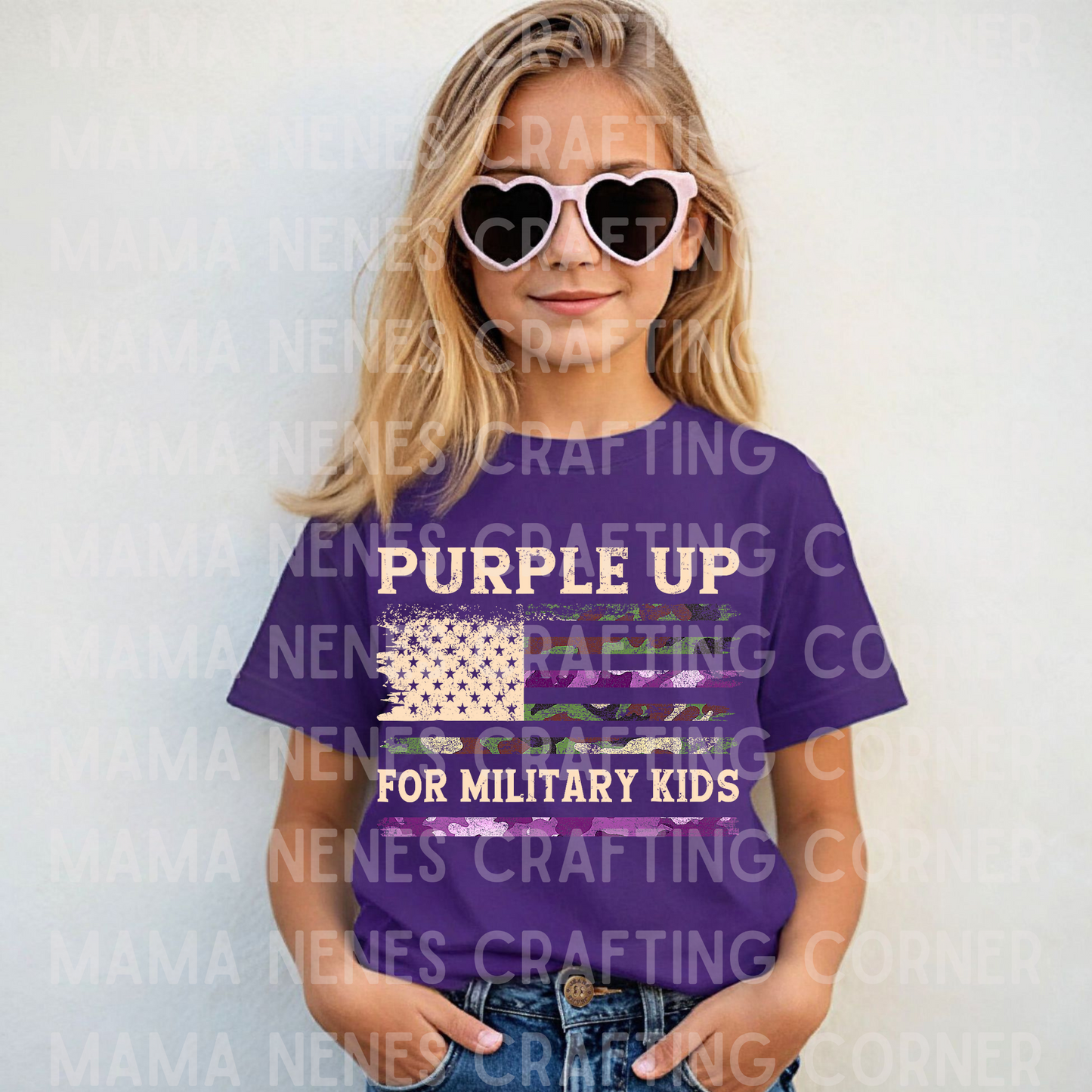 Purple up camo flag