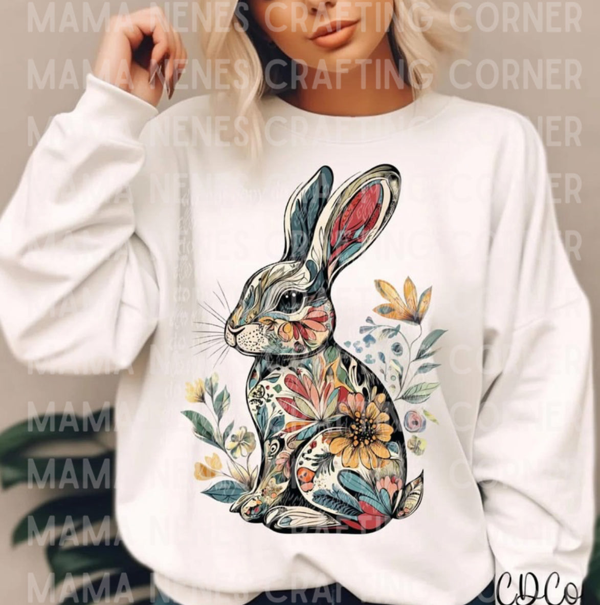 Floral boho bunny