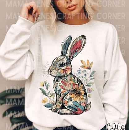 Floral boho bunny