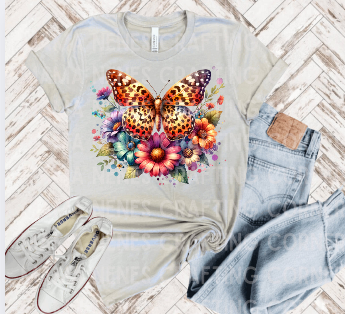 Leopard floral butterfly