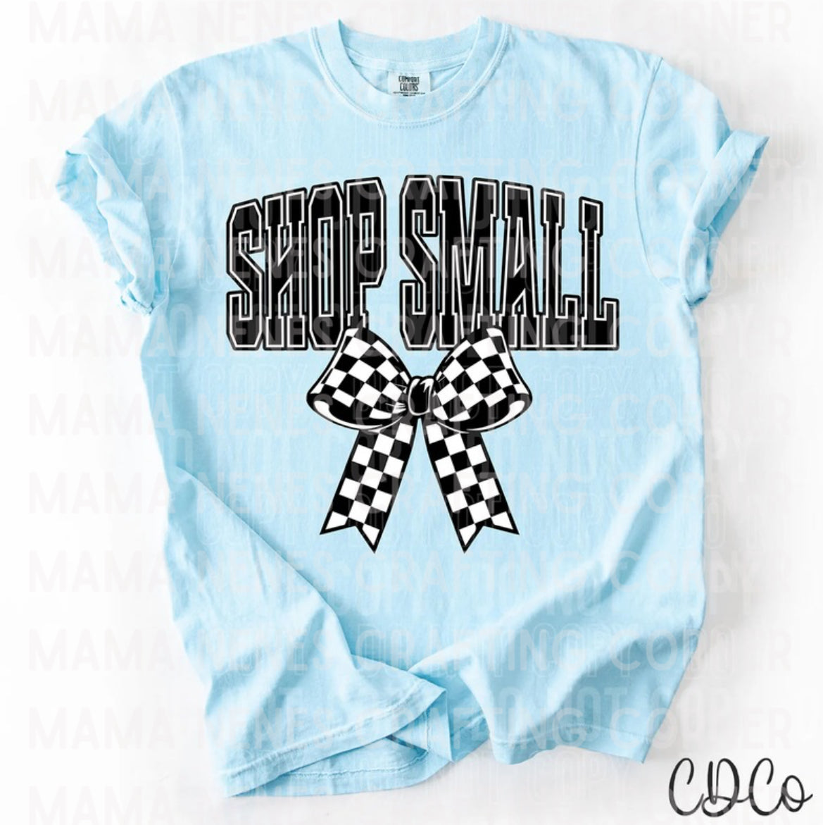 Shop small (checkered bow)