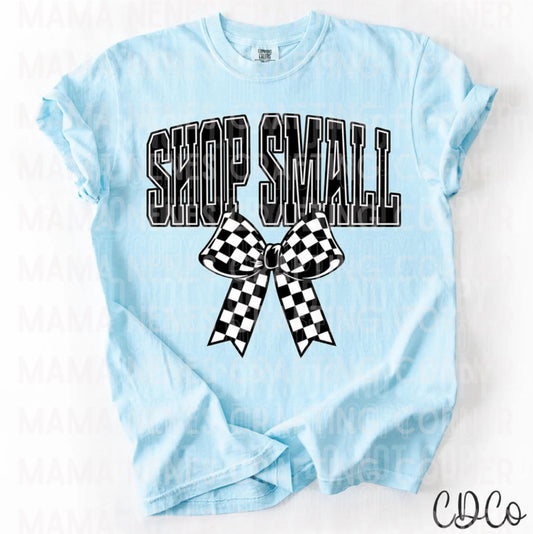Shop small (checkered bow)