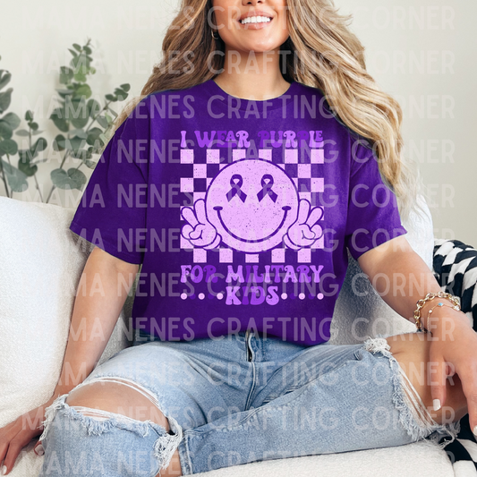 I wear purple for military kids