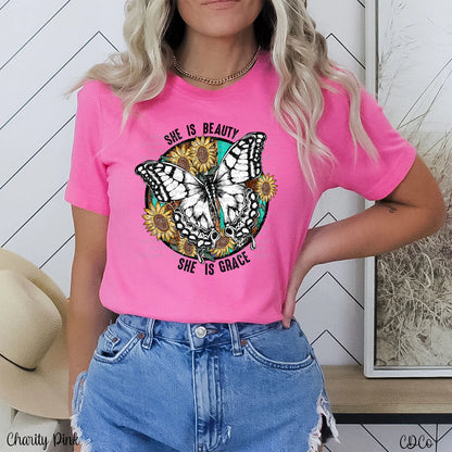 She is beauty she is grace teal