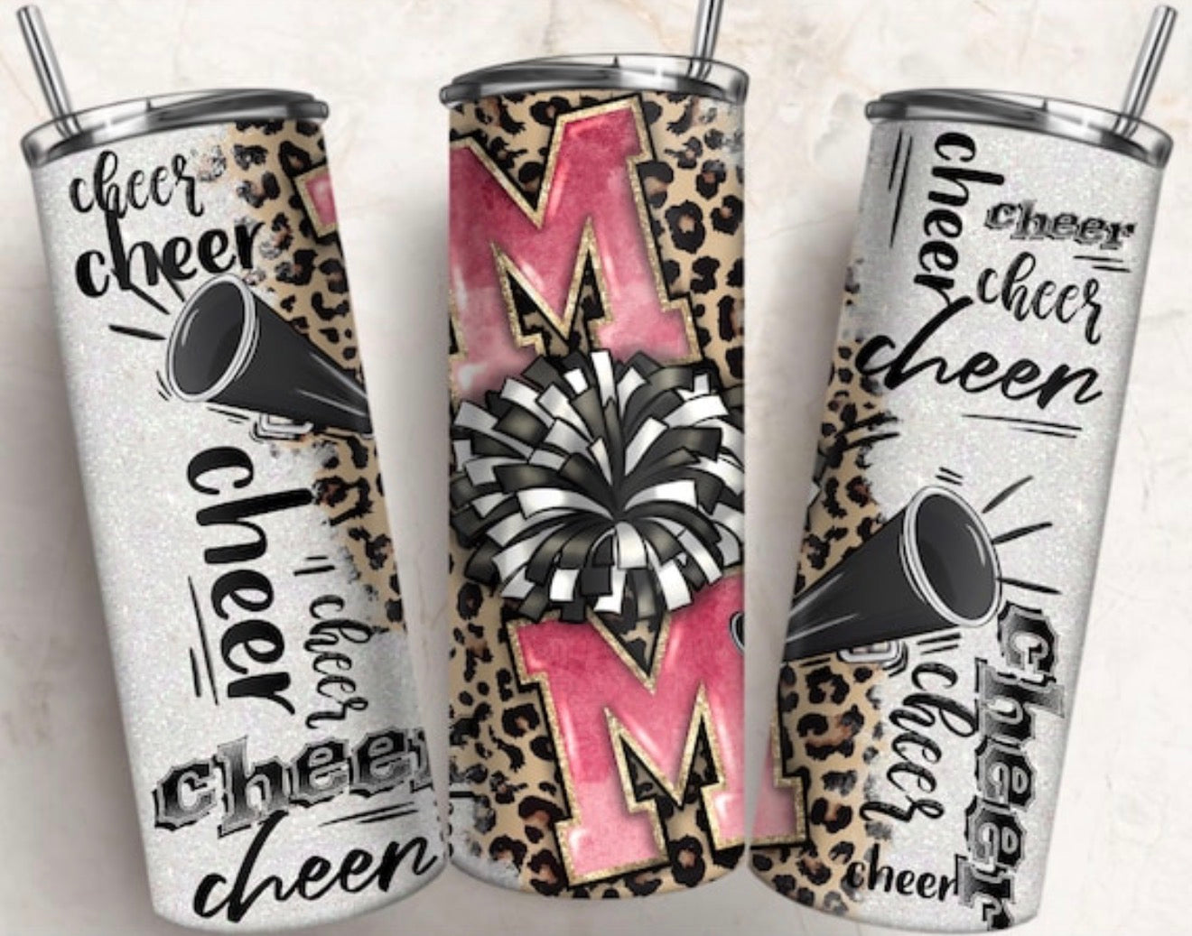 Cheer mom cheetah tumbler