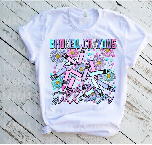 Broken crayons still color