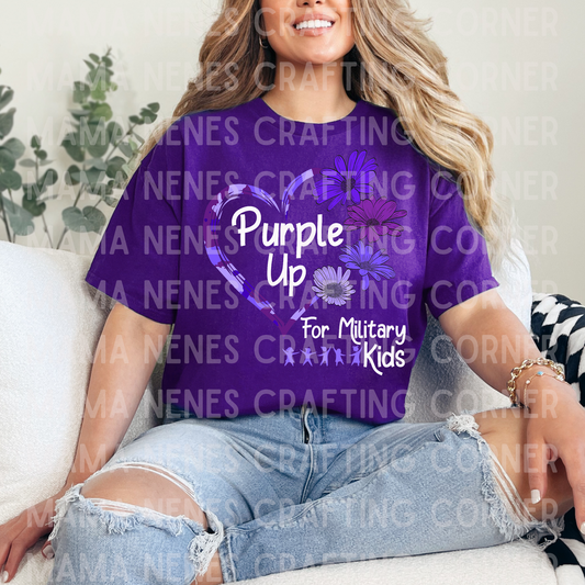Purple up flower heart