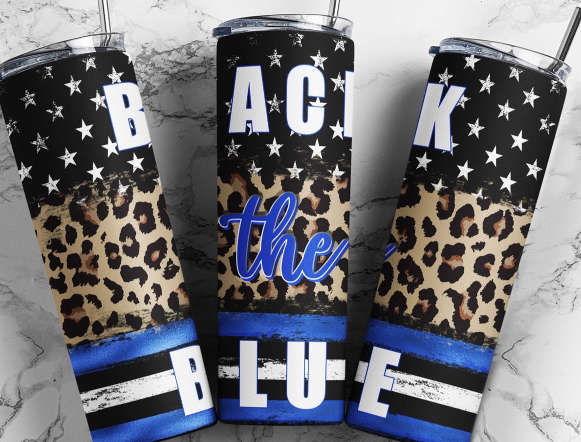 Back the blue tumbler