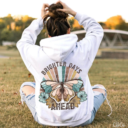 Brighter days ahead butterfly rainbow (front of shirt print)