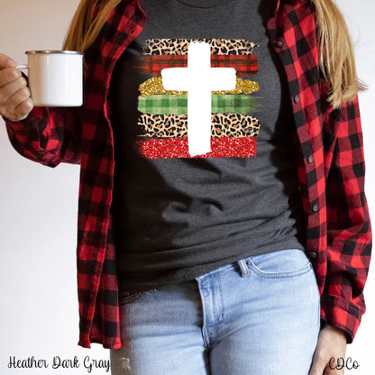 Brush stroke cross leopard plaid glitter
